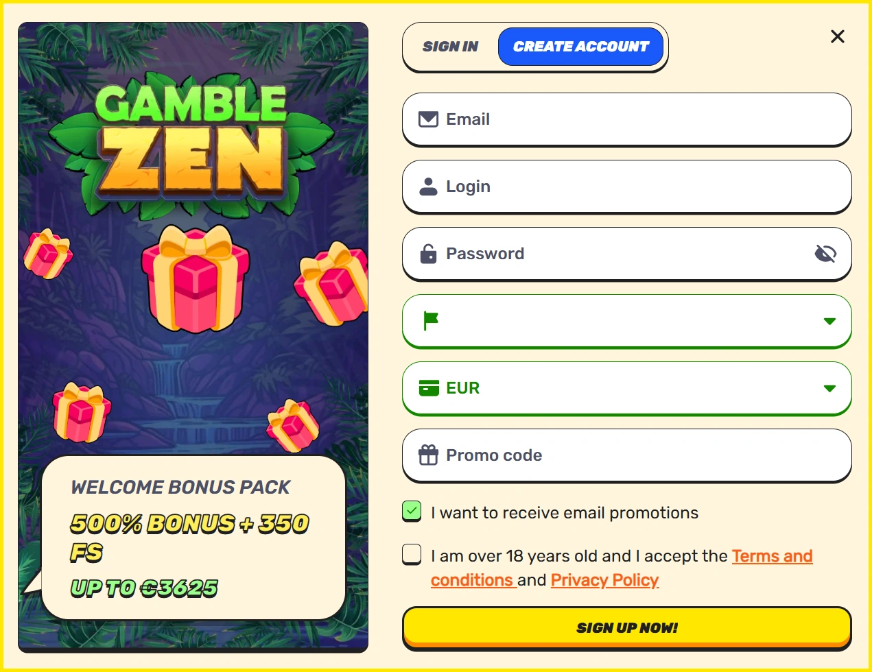 GambleZen Casino 500 Bonus Up To 3625 350 Free Spins GambleZen Casino 500 Bonus Up To 3625 350 Free Spins